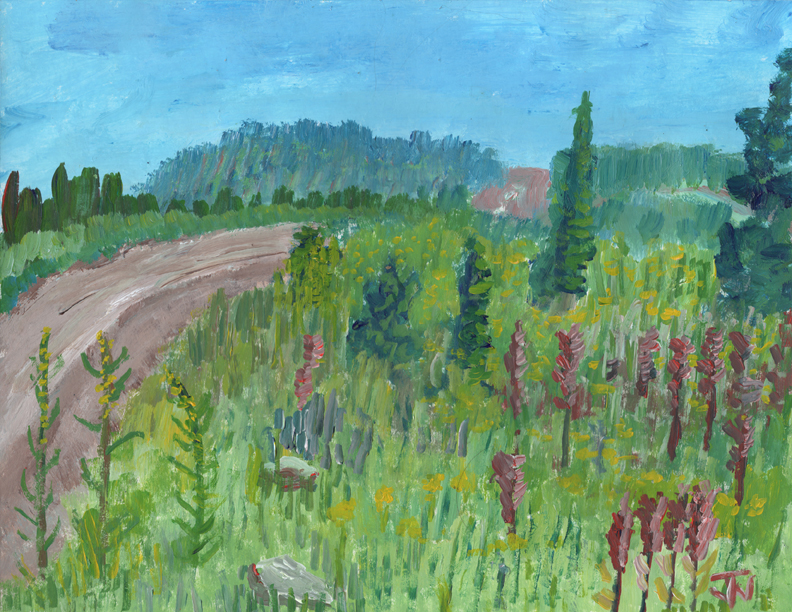 Acrylic on Cardstock 8.5 x 11in For Sale